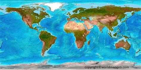 Topographic Map of the World