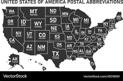 United States Map With Abbreviations