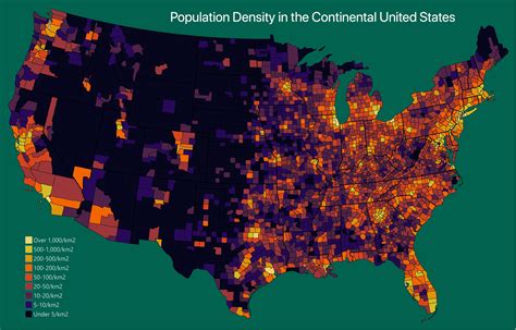 US population density map