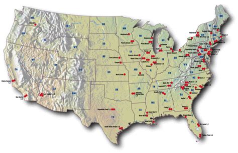 A map of nuclear power plants in the US