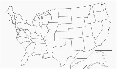 USA Map Outline With States