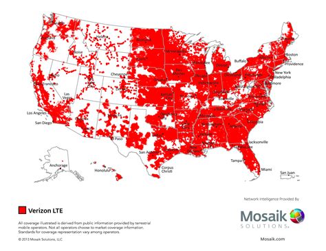 Verizon Coverage Map in USA