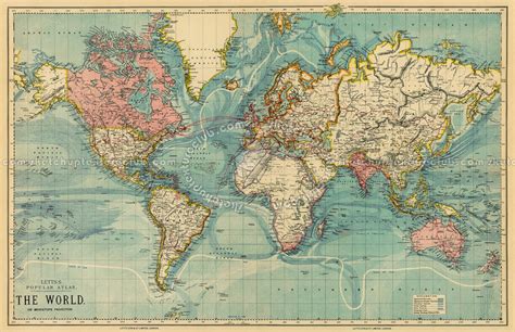Vintage Map Of The World