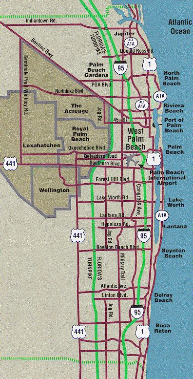 West Palm Beach Map Of Florida