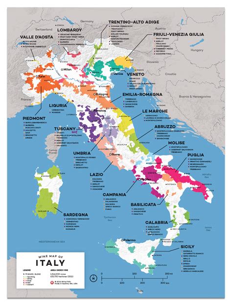 Wine Regions in Italy Map