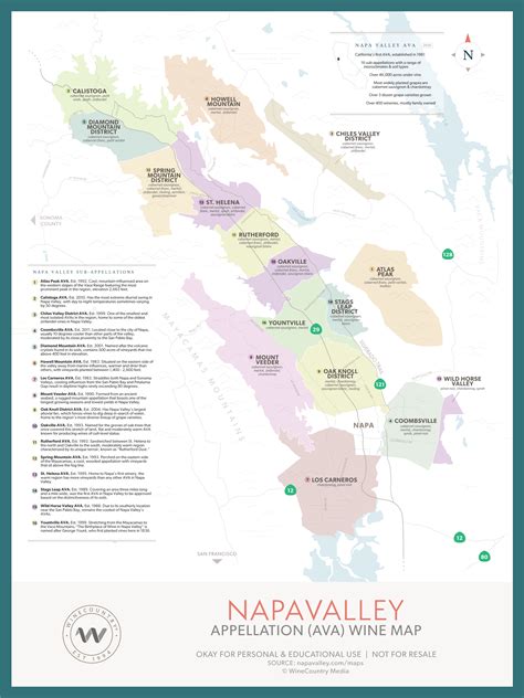 Winery Map of Napa Valley