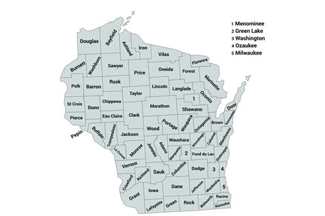 Wisconsin County Map With Cities