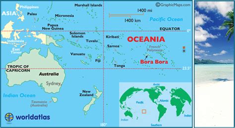 World Map With Bora Bora