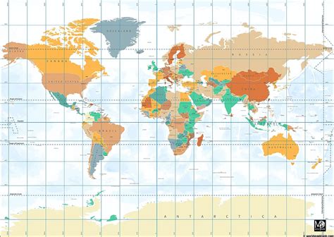 World Map With Latitude And Longitude