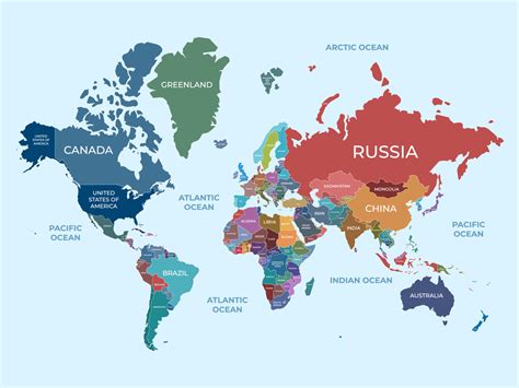 World Map With Names Of The Countries