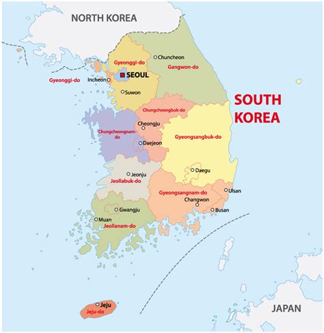 MAP Implementation in Various Industries World Map with South Korea