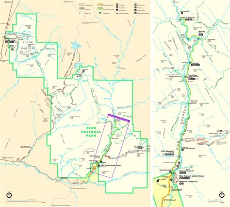 Zions National Park Trail Map