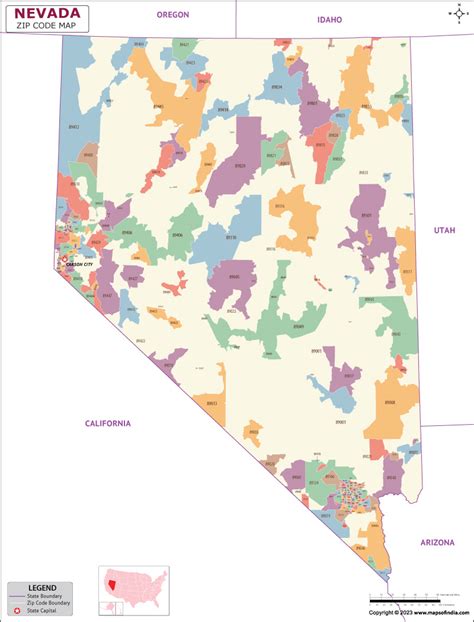 Zip Code Map of Nevada