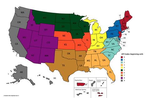 Zip Code Map of the USA
