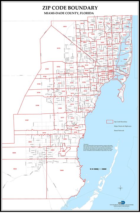 Map of Miami Dade with Zip Codes