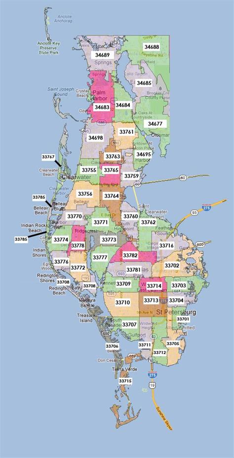 Zip Codes Pinellas County Map