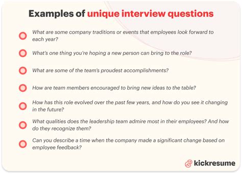 Examples of Unique Interview Questions