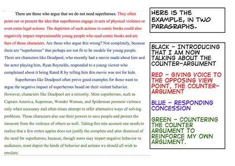 Examples of addressing counterclaims in an argumentative essay