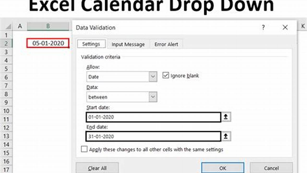 Excel 2025 Calendar Drop Down Menu