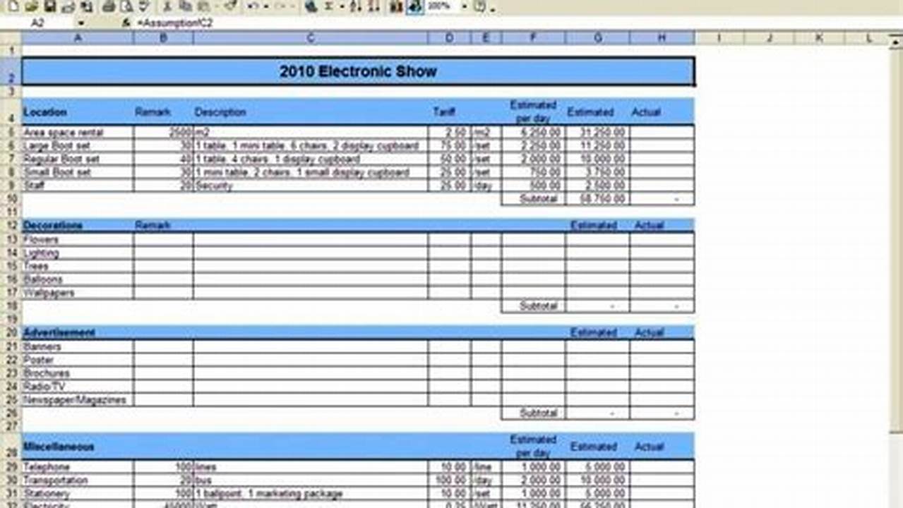 Excel Budget Template 2010 for Personal Finance Management