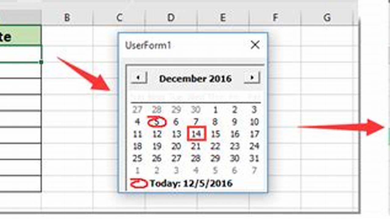 Excel Calendar Cell Popup