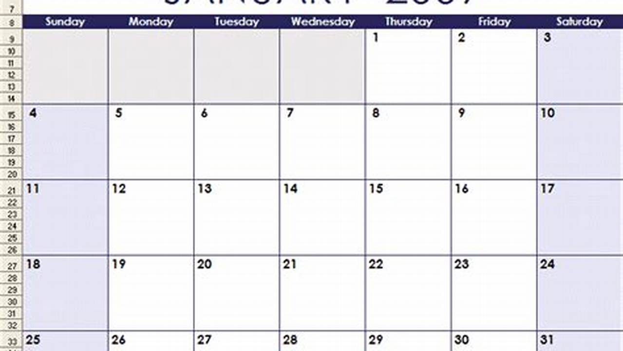 Excel Calendar Templates 2025