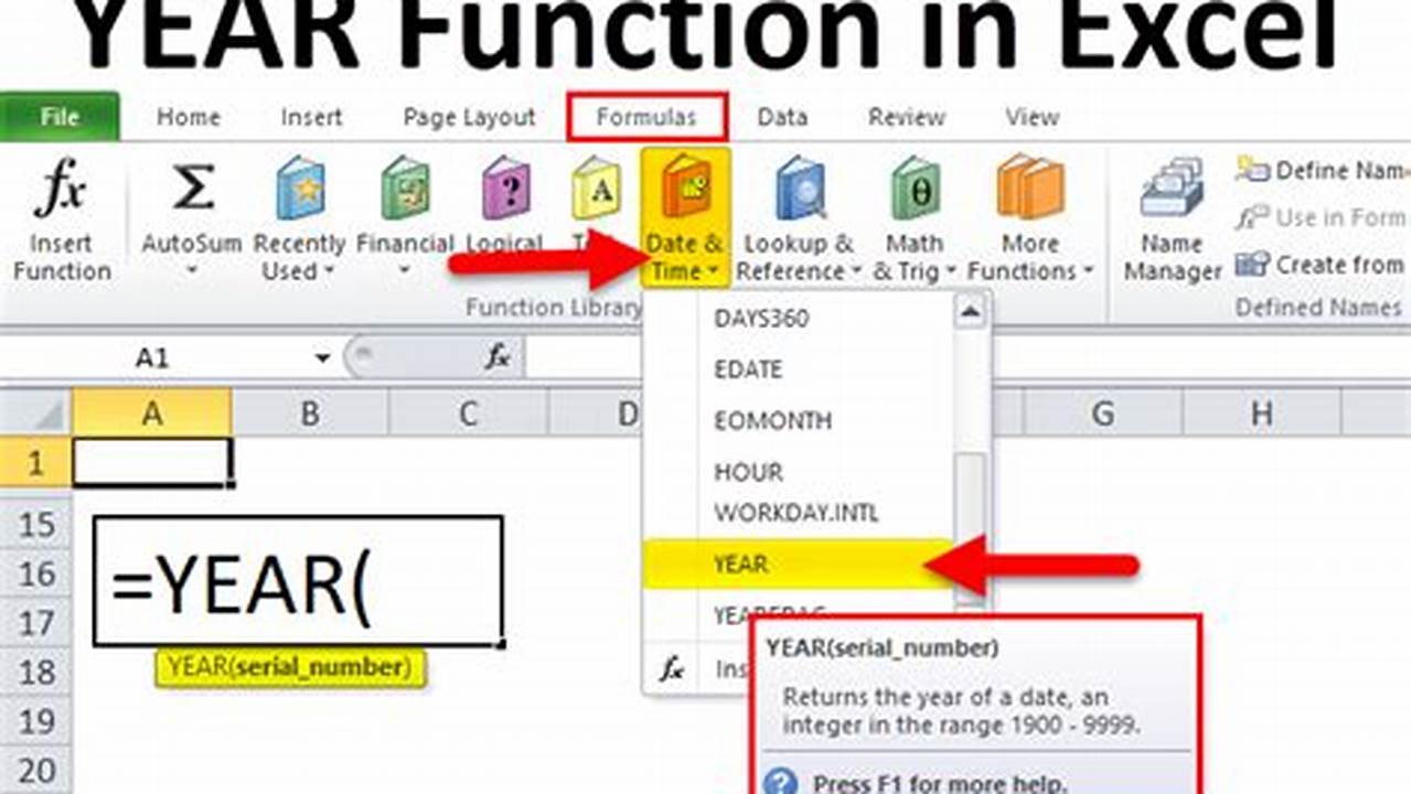 Excel Calendar Year Formula