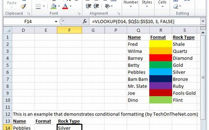 Excel Color Formula