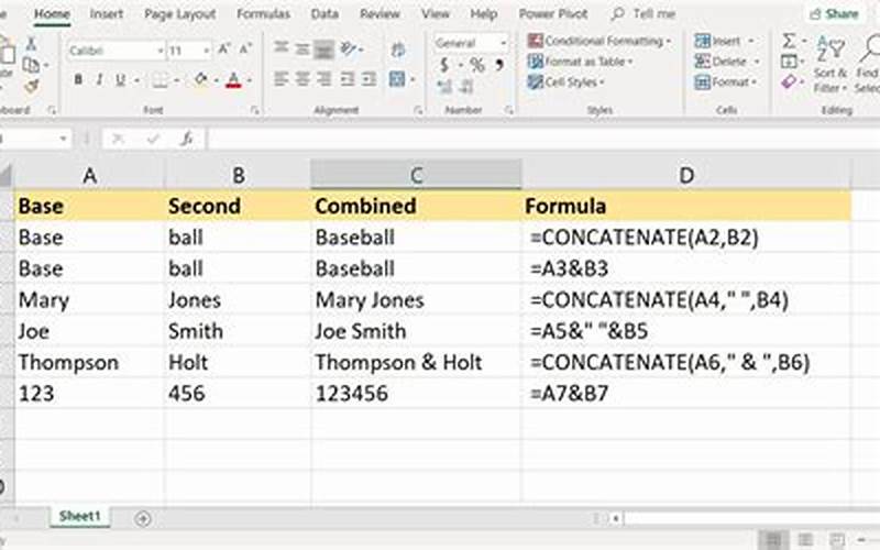Excel Concatenate Formula