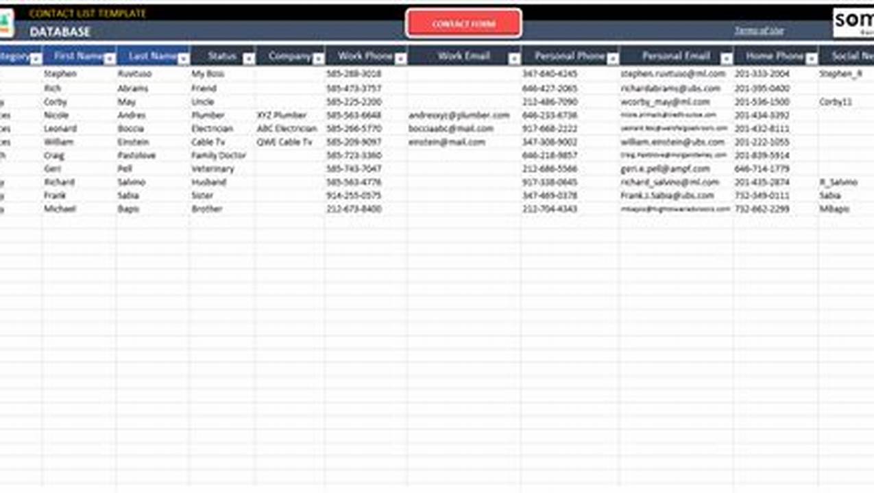 Excel Contact Database Template: A Comprehensive Guide to Efficient Contact Management