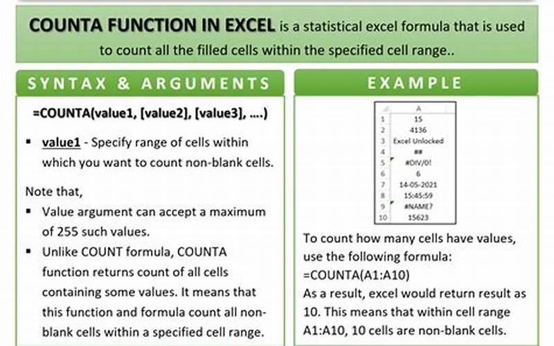 Excel Count And Counta Formulas