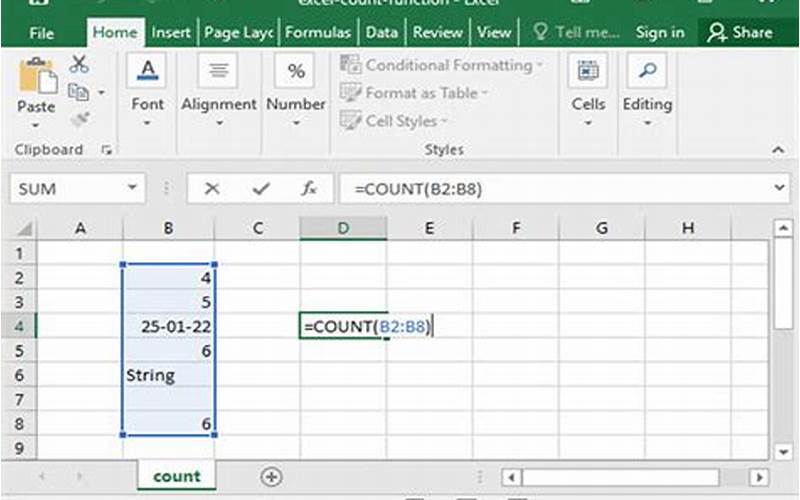 Excel Count Formula