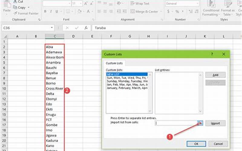 Excel Custom List