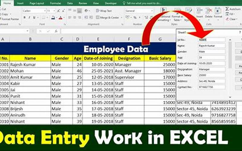 Excel Data Entry Work