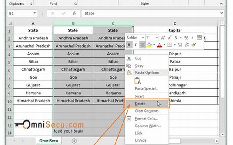 Excel Delete Dialog Box With Entire Column Selected