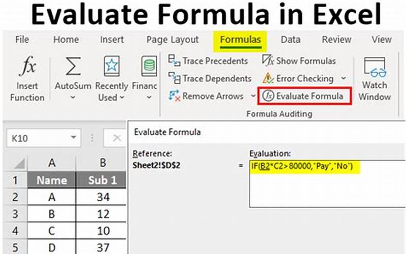Excel Evaluate Formula