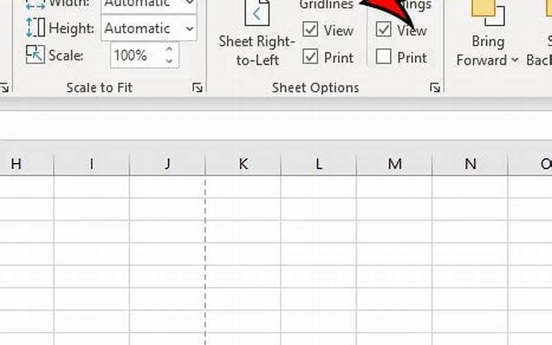 Excel Gridlines