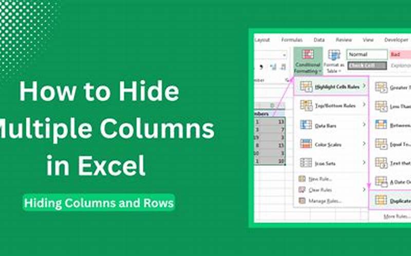 Excel Hide Multiple Columns