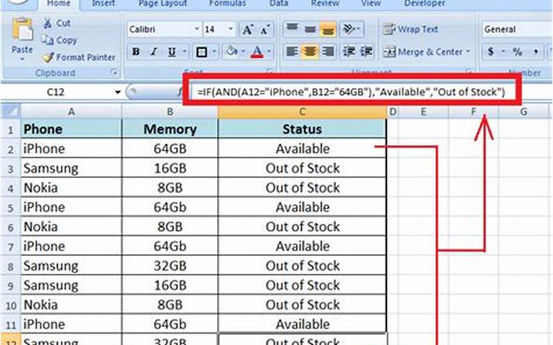 Excel If Function Example 1