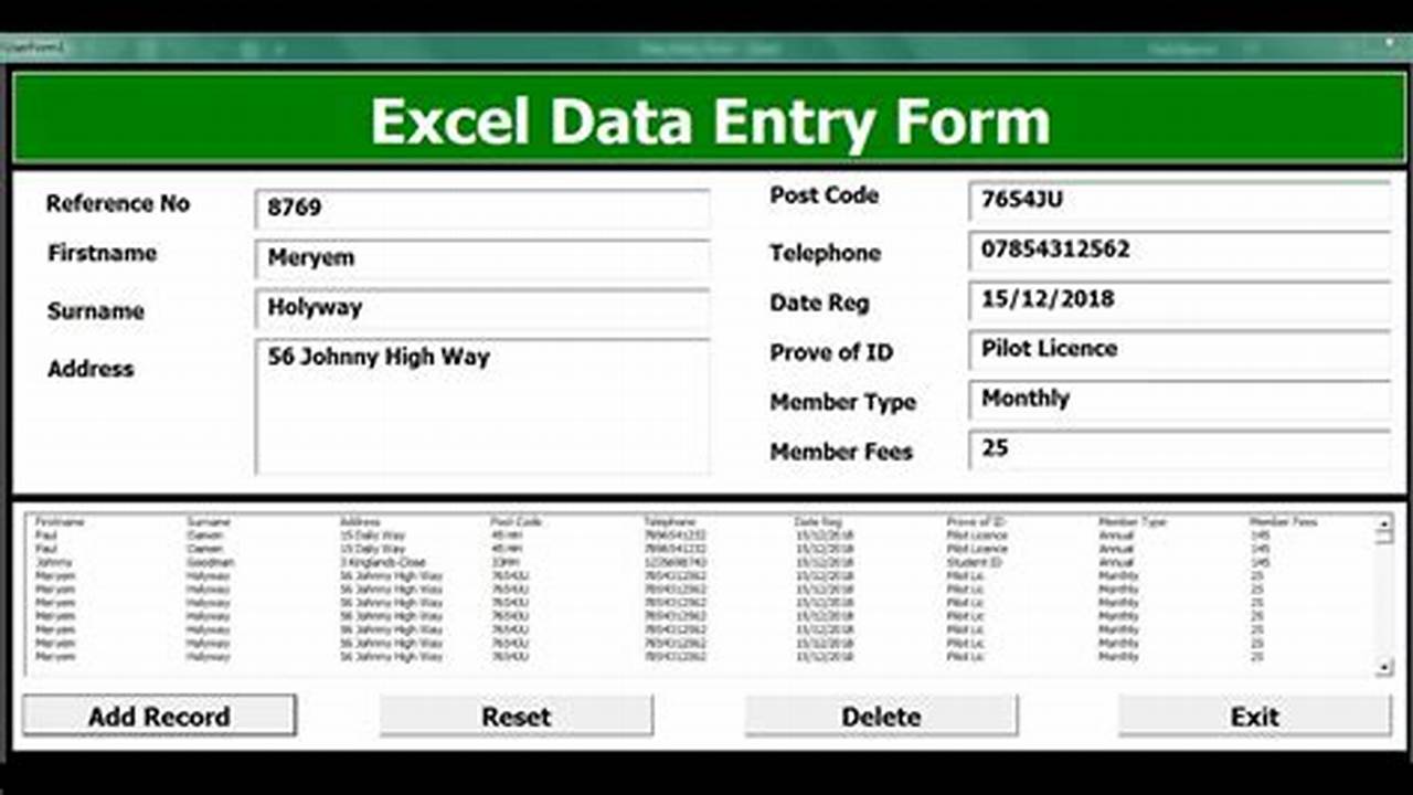 Excel Input Form Template: A Comprehensive Guide to Enhance Data Entry