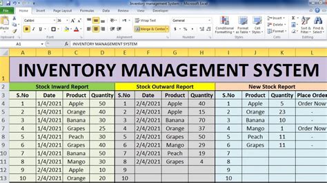 How to create simple IN and OUT Inventory System in Excel Inventory
