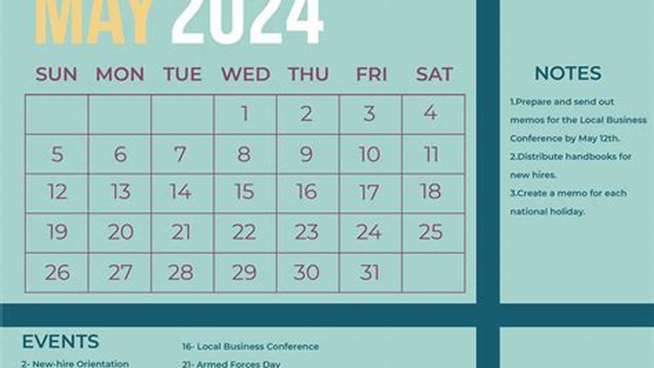 Excel May 2024 Calendar