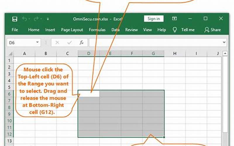 Excel Select Range Of Cells