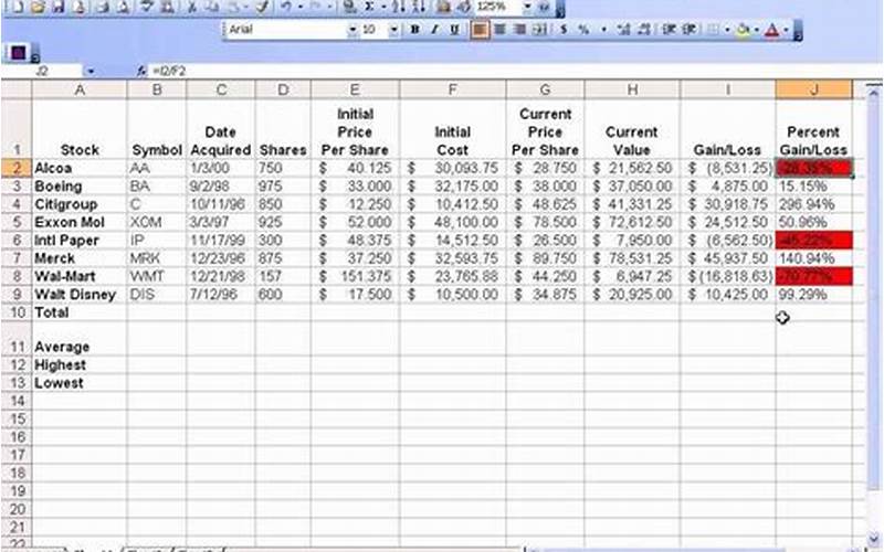 Excel Sheet Example