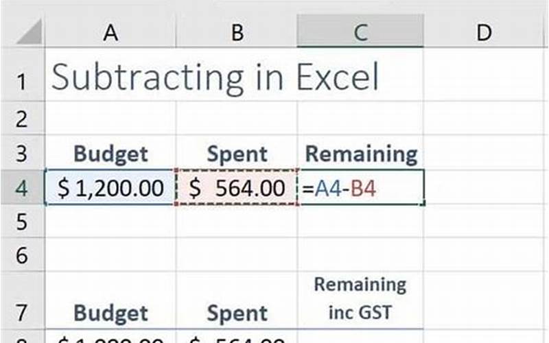 Excel Subtraction Issues
