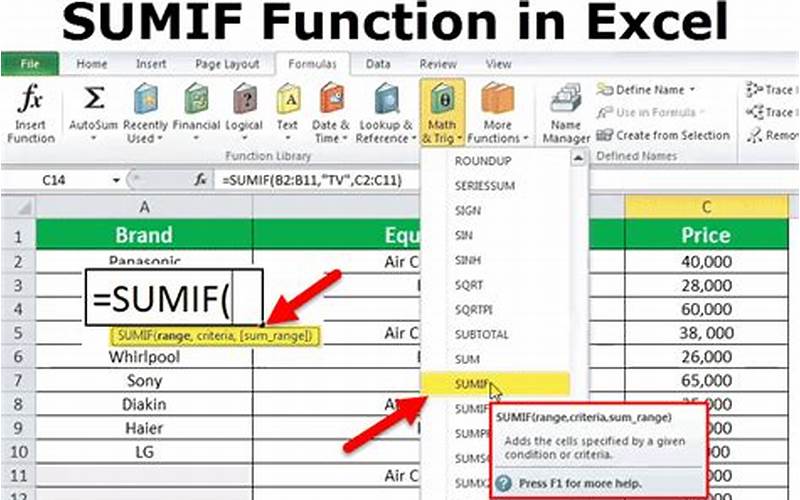 Excel Sumif Formula