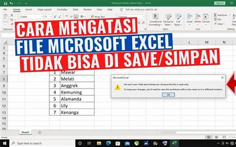 Excel Tidak Bisa Di Save