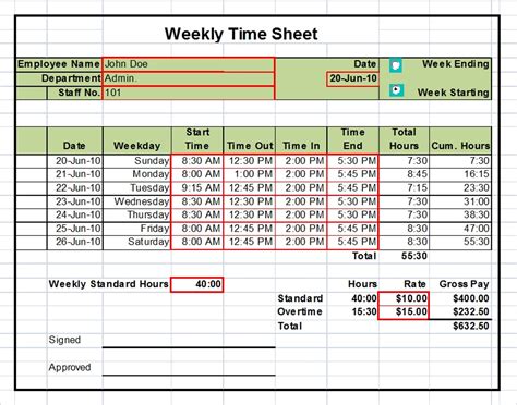 9+ Free Excel Timesheet Template With Formulas Template Invitations