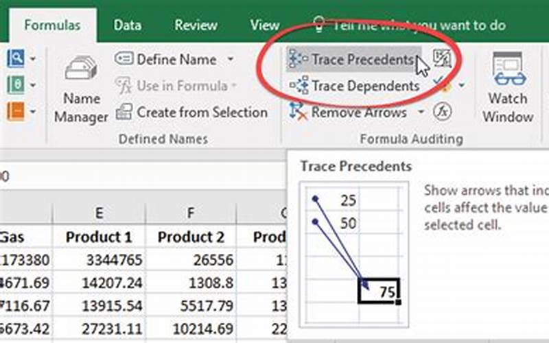 Excel Trace Precedents Toolbar