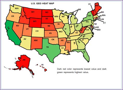 USA Heat Map Excel Template Get density map of USA in a minute!